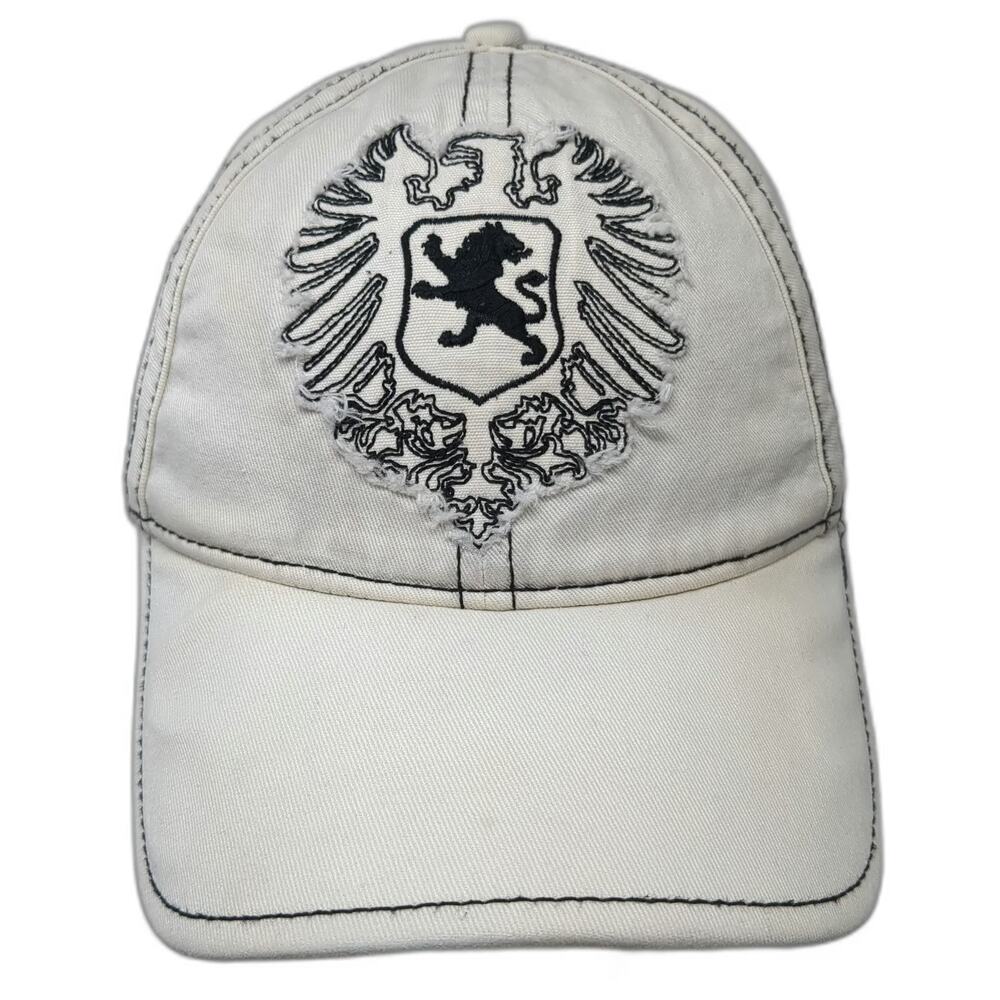 Express Baseball Cap White One Size Heraldic Lion Crest Contrast Stitch Hat